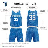Custom Blue Camo Basketball Jersey Uniform Set